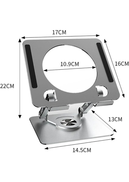 360 Derece Dönebilen Yükseltilmiş Masaüstü Ayarlanabilir Metal Tablet Standı