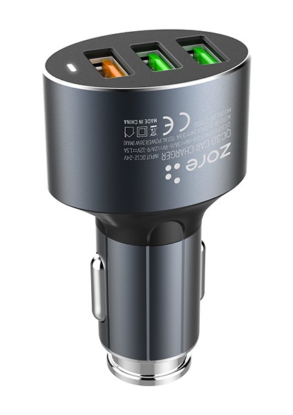 Siyah ZR-C703Q Micro 2 In 1 Araç Şarj Seti Zore-Ens