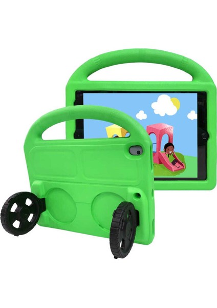 iPad 10.2 (8.nesil) Zore Wheel Car Tekerlek Standlı Tablet Eva Silikon Kılıf