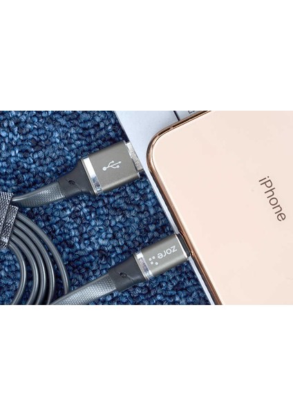 Siyah Lightning Vera USB Kablo-Zore