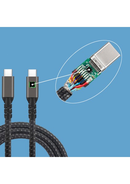 Siyah 2.jenerasyon Type-C To Type-C Usb3.2 Pd Data Kablosu 100W 20GBPS 4K@60Hz 0.5 Metre-Zore