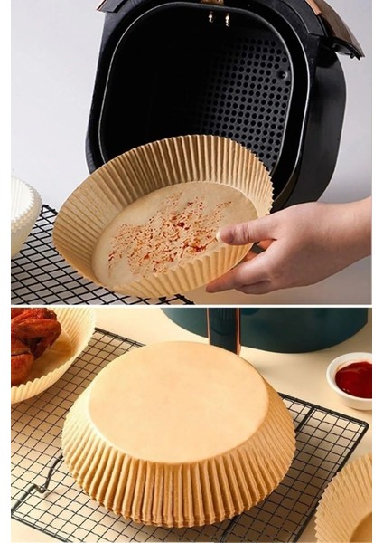 Tekno Trust Airfryer Pişirme Kağıdı Hava Fritözü Yağ Geçirmez Kalıp Uyumlu Pratik Kullan 150LI Kağıt Tabak