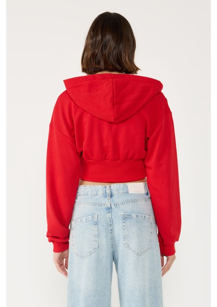 Fermuarlı Kapüşonlu Sweatshirt