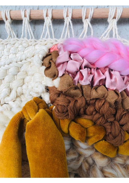 Şekerli Bulutlar Etnik El Dokuma Beyaz Makrome Dekoratif Dekor Askı fırsatları