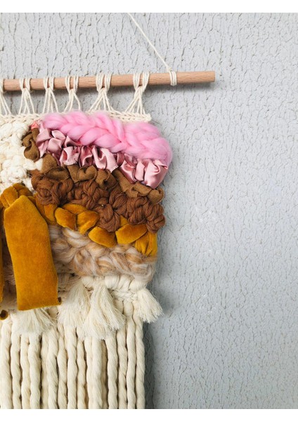 Şekerli Bulutlar Etnik El Dokuma Beyaz Makrome Dekoratif Dekor Askı indirimleri