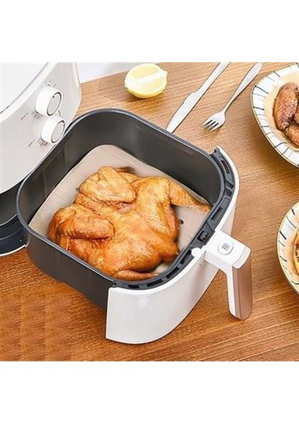 Tekno Trust 50 Adet Air Fryer Pişirme Kağıdı - Hava Fritöz, Yapışmaz, Yağlı, Delikli