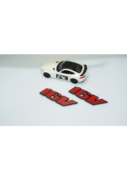 16V Siyah Kırmızı Abs 3m 3D Çamurluk Yazı Logo Seti
