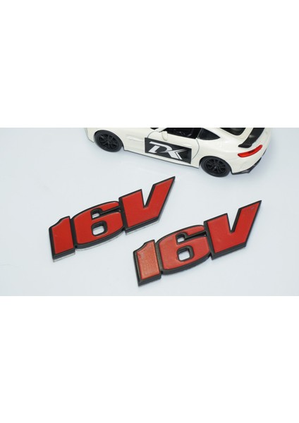 16V Siyah Kırmızı Abs 3m 3D Çamurluk Yazı Logo Seti