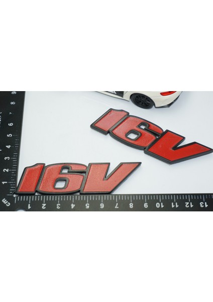 16V Siyah Kırmızı Abs 3m 3D Çamurluk Yazı Logo Seti