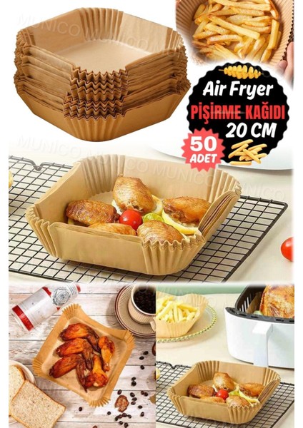 Tekno Trust Sağlıklı ve Yağsız Yemekler Için Kolay Kullanışlı Airfryer Pişirme Kağıdı Tüm Modellere Uygun 50ADE