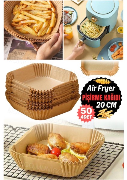 Tekno Trust Sağlıklı ve Yağsız Yemekler Için Kolay Kullanışlı Airfryer Pişirme Kağıdı Tüm Modellere Uygun 50ADE