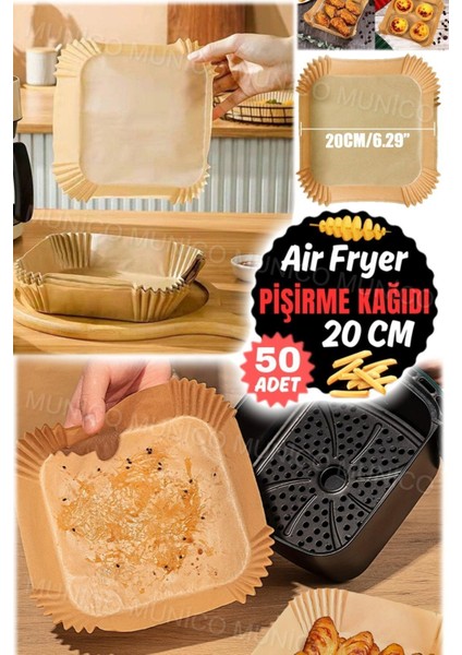 Tekno Trust Sağlıklı ve Yağsız Yemekler Için Kolay Kullanışlı Airfryer Pişirme Kağıdı Tüm Modellere Uygun 50ADE