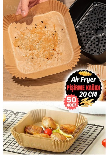 Tekno Trust Sağlıklı ve Yağsız Yemekler Için Kolay Kullanışlı Airfryer Pişirme Kağıdı Tüm Modellere Uygun 50ADE