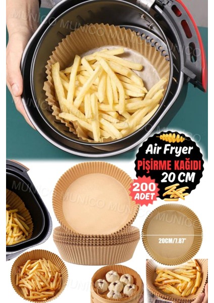 Tekno Trust 200'LÜ Yapışmaz Hava Fritöz Gömlekleri Pişirme & Kavurma & Yağ Çekici Airfrey Yuvarlak Pişirme Kağı modelleri