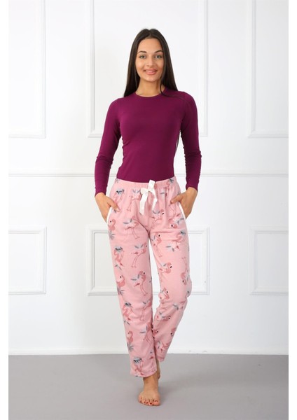 Bayan Welsoft Polar Tek Alt Pijama 210044 Pembe