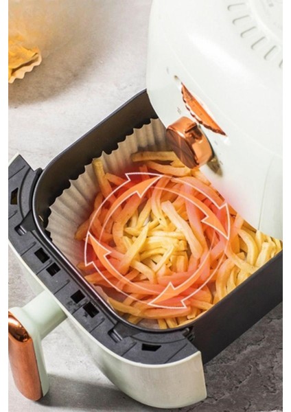 Tekno Trust 100 Adet Yuvarlak Tabak Model | 20 cm Air Fryer Pişirme Kağıdı