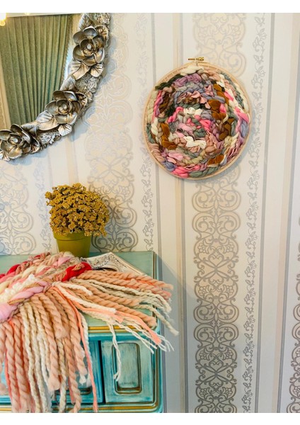 Kaos Etnik Makrome Kasnak El Dokuma Dekoratif Duvar Dekoru