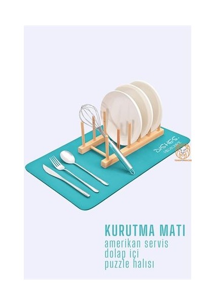 4 Adet Bulaşık Durulama Kurutma Matı Süzücü Emici D.reohouri Design 720683 Toptan Paket