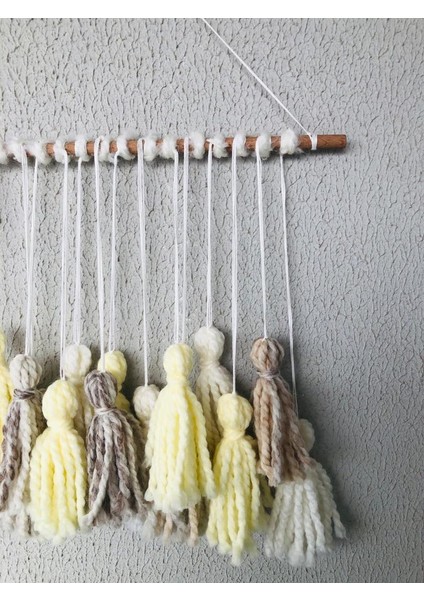 Doğal Ahşap Bebek Çocuk Odası Hediyelik Doğum Günü Püskül Duvar Dekoratif Askı fiyatları