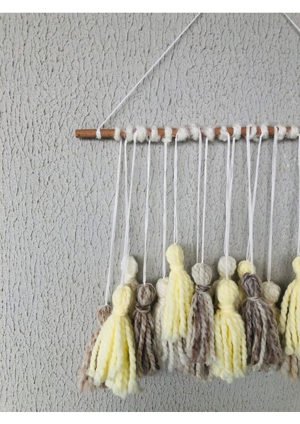 Doğal Ahşap Bebek Çocuk Odası Hediyelik Doğum Günü Püskül Duvar Dekoratif Askı fırsatları