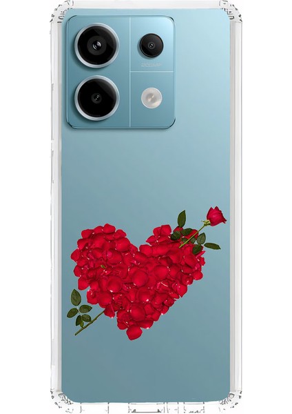 Xiaomi Redmi Note 13 Pro 5g Uyumlu Gül Kalbi Desenli Silikon Kılıf