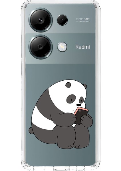 Xiaomi Redmi Note 13 Pro 4g Uyumlu Telefonlu Panda Desenli Silikon Kılıf
