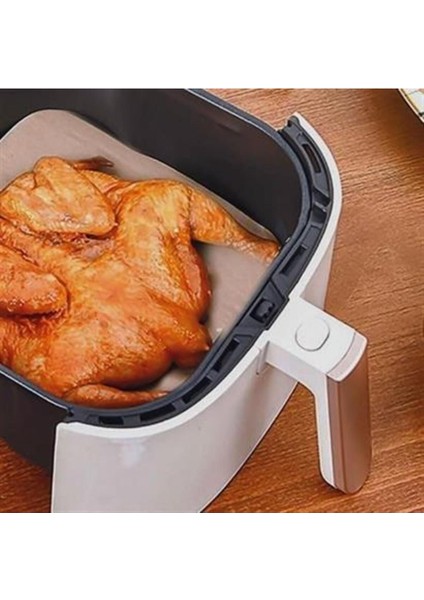 Tekno Trust ® Air Fryer Pişirme Kağıdı Yağ Su Geçirmez Yapışmaz Deliksiz Düz Kare Model 50 Adet modelleri