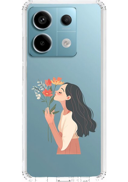Xiaomi Redmi Note 13 Pro 5g Uyumlu Çiçek Kızı Desenli Silikon Kılıf