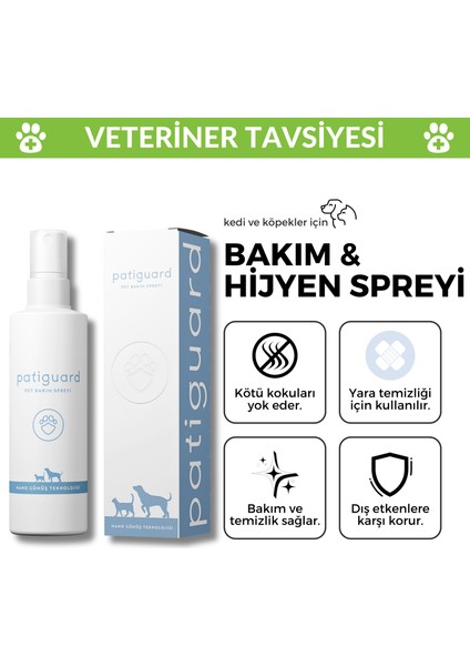 Pet Bakım Spreyi Nano Gümüş Evcil Hayvan Kedi Köpek Hijyen Temizlik Koku Giderici 100ml