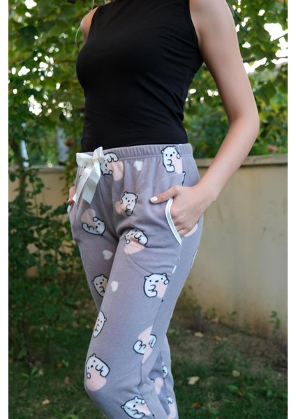 Kadın Welsoft Polar Tek Alt Pijama 210053 Gri