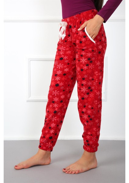 Bayan Welsoft Polar Tek Alt Pijama 210040 Kırmızı