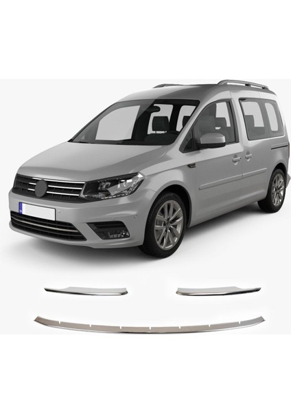 Vw Caddy Krom Ön Tampon Çıtası 3 Parça 2015-2020 Arası