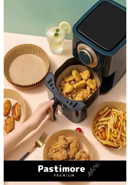 Tekno Trust Premium Bpa Içermez Tüm Modeller ile Uyumlu Airfryer Hava Fritözü Yağsız Pişirme Kağıdı 50 Adet