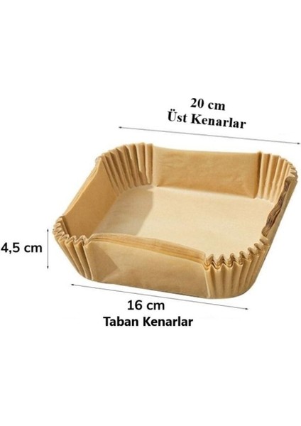Tekno Trust 100 Adet Airfryer Pişirme Kağıdı Kare Tabak Model Yağlı Kağıt