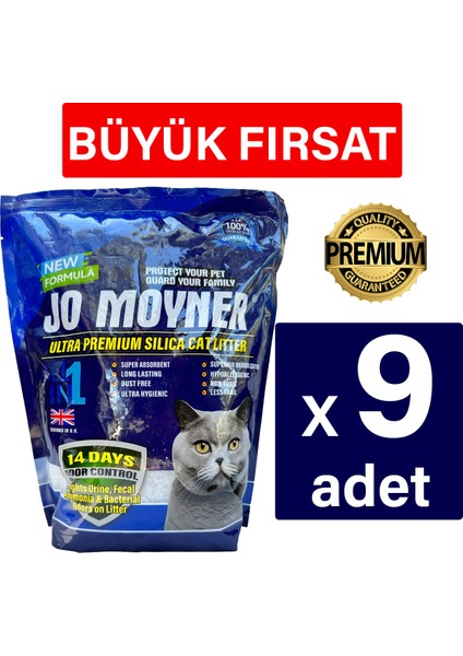 Silika Kristal Kedi Kumu 3,8Lt x 9 Adet