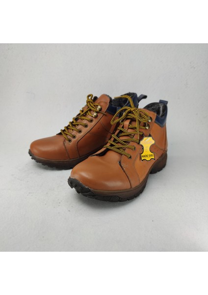 %100 Deri Ortopedik Tabanlı El Yapımı Erkek Botu