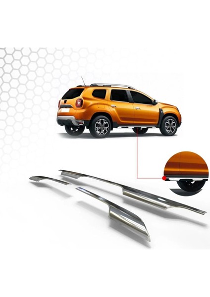 Dacia Duster Krom Yan Etek Marşpiyel Üstü Çıta 6 Parça 2018 ve Üzeri Paslanmaz Çelik