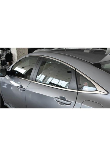 Honda Civic Için Uyumlu Fc5 Krom Cam Alt Çıtası Sıyırıcı