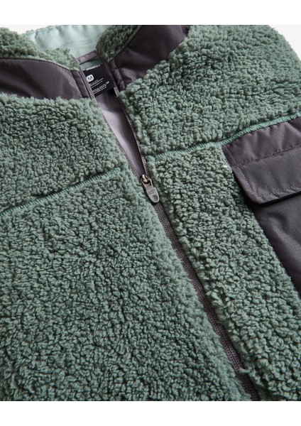 M Outdoor Fleece Full Zip Sherpa Erkek Haki Sweatshirt S242184-801 modelleri