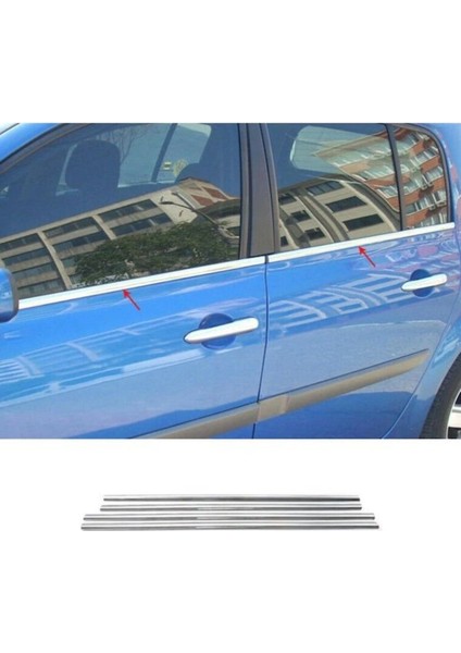 Renault Megane 2 Krom Cam Çıtası 4 Parça Sedan 2002-2010