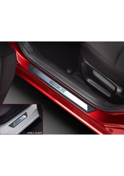 Renault Clio 4 Krom Kapı Eşik Koruması Black Edition 2012-2016 4 Parça