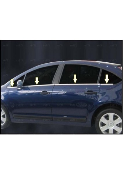 Citroen C4 (Hb) Krom Cam Çıtası 8 Prç 2005-2010 Paslanmaz Çelik