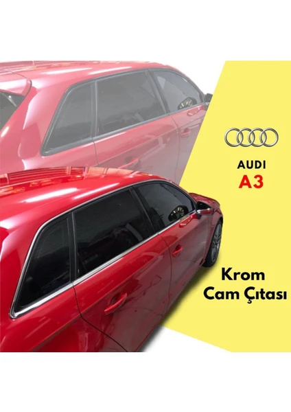 Audi A3 Hb Cam Çıtası Çerçevesi Kromu Nikelajı 2013 Sonrası