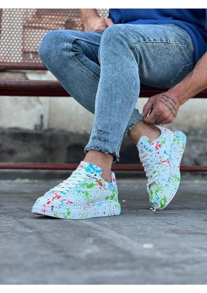 Yeşil Boyalı Erkek Casual Ayakkabı