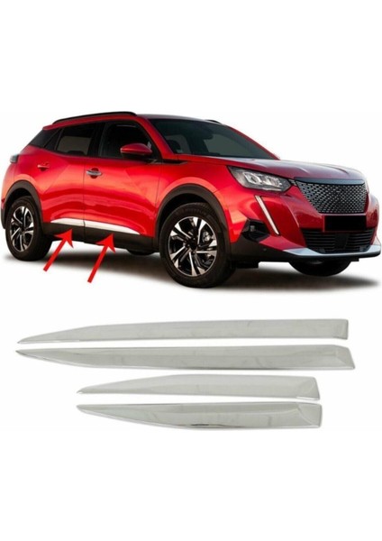 Peugeout Aksesuar 2008 Paslanmaz Çelik Yan Kapı Çıta Seti