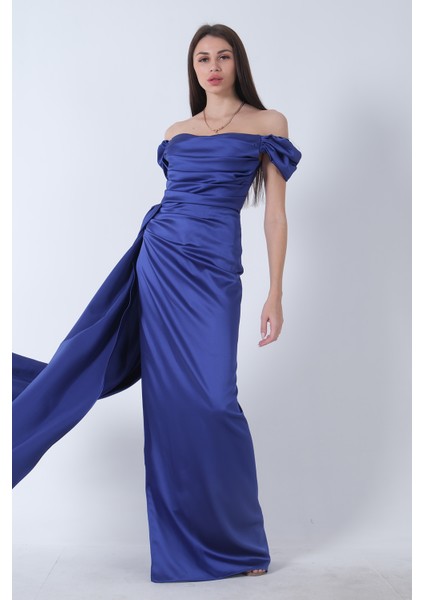 Parliament Drape Detaylı Saten Kumaş Abiye Elbise 9704858.311 fiyatları