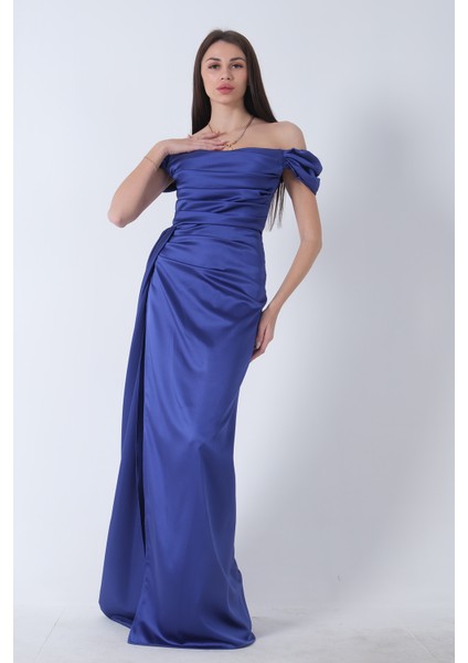 Parliament Drape Detaylı Saten Kumaş Abiye Elbise 9704858.311 modelleri