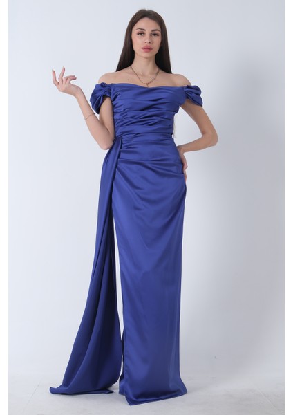 Parliament Drape Detaylı Saten Kumaş Abiye Elbise 9704858.311 fırsatları