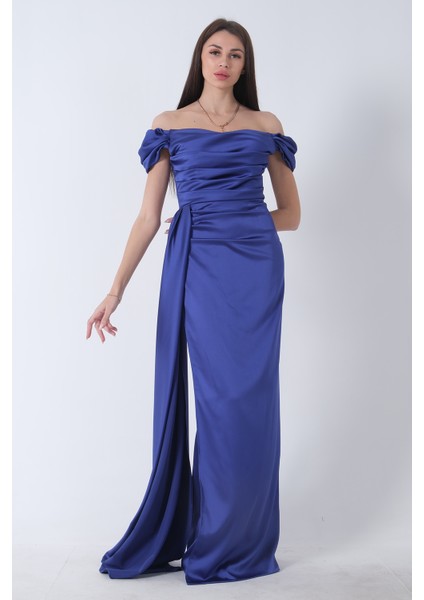 Parliament Drape Detaylı Saten Kumaş Abiye Elbise 9704858.311 indirimleri