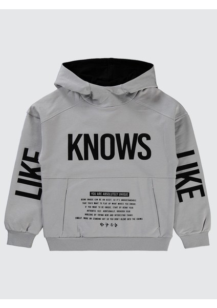 Erkek Çocuk Sweatshirt 10-13 Yaş Gri